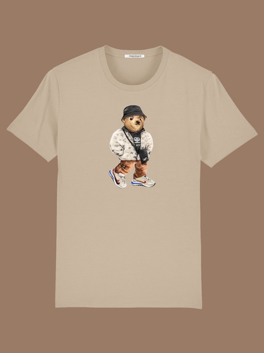 SAND BROWN T-SHIRT<br>HYPE BEAR X3X